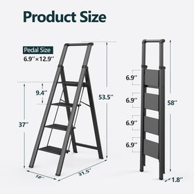 WOA WOA 4-step ladder lightweight design at 16 lbs.