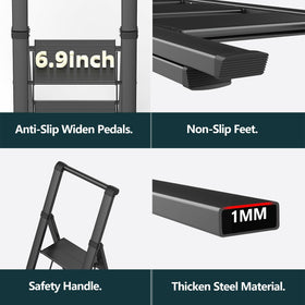 WOA WOA 4-step ladder top safety handle enhances balance.