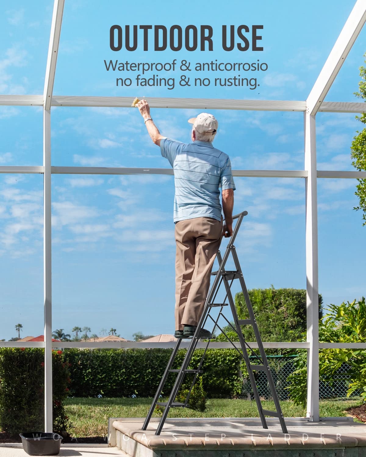 WOA WOA 300 lb capacity supports sturdy household tasks.