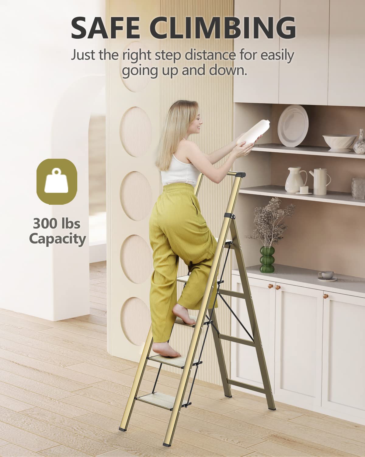 WOA WOA 5-step ladder open extended for high reach tasks