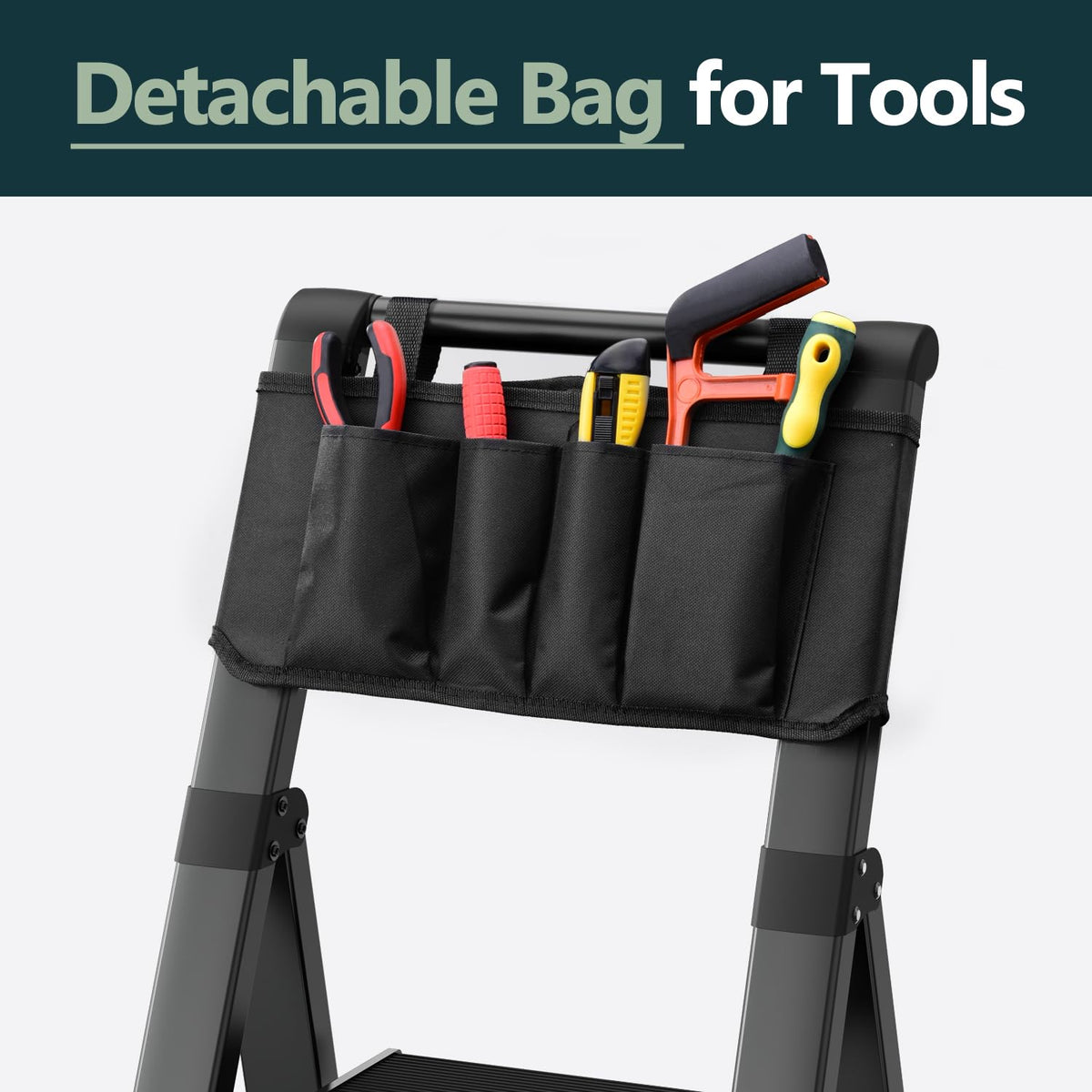 WOA WOA 6-step ladder with handrail supports confident climbs and balance.