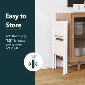 Folded WOA WOA ladder showing compact storage footprint
