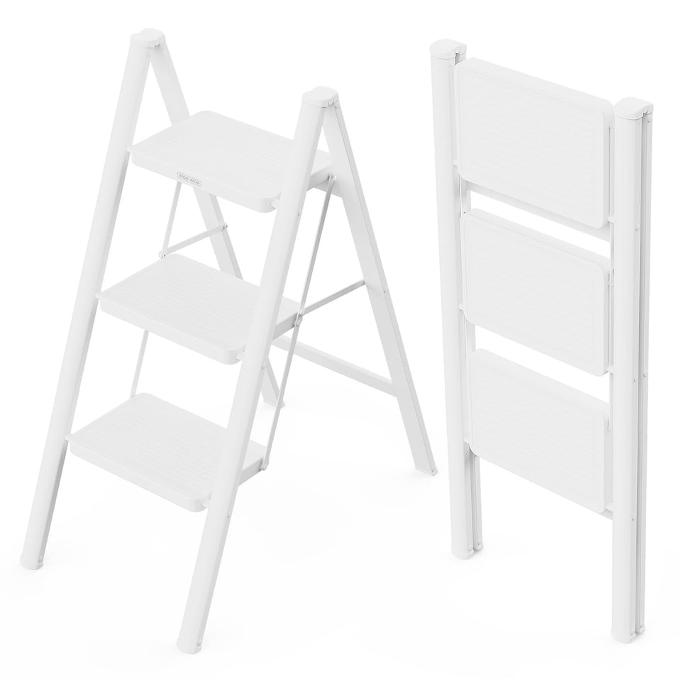 WOA WOA step ladder in kitchen showing non-slip steps for safety
