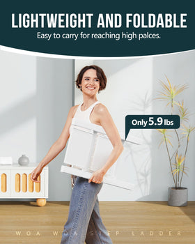 WOA WOA step ladder open 2-step design offers stable access to high shelves