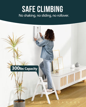 WOA WOA step ladder wider treads provide comfortable footing during use