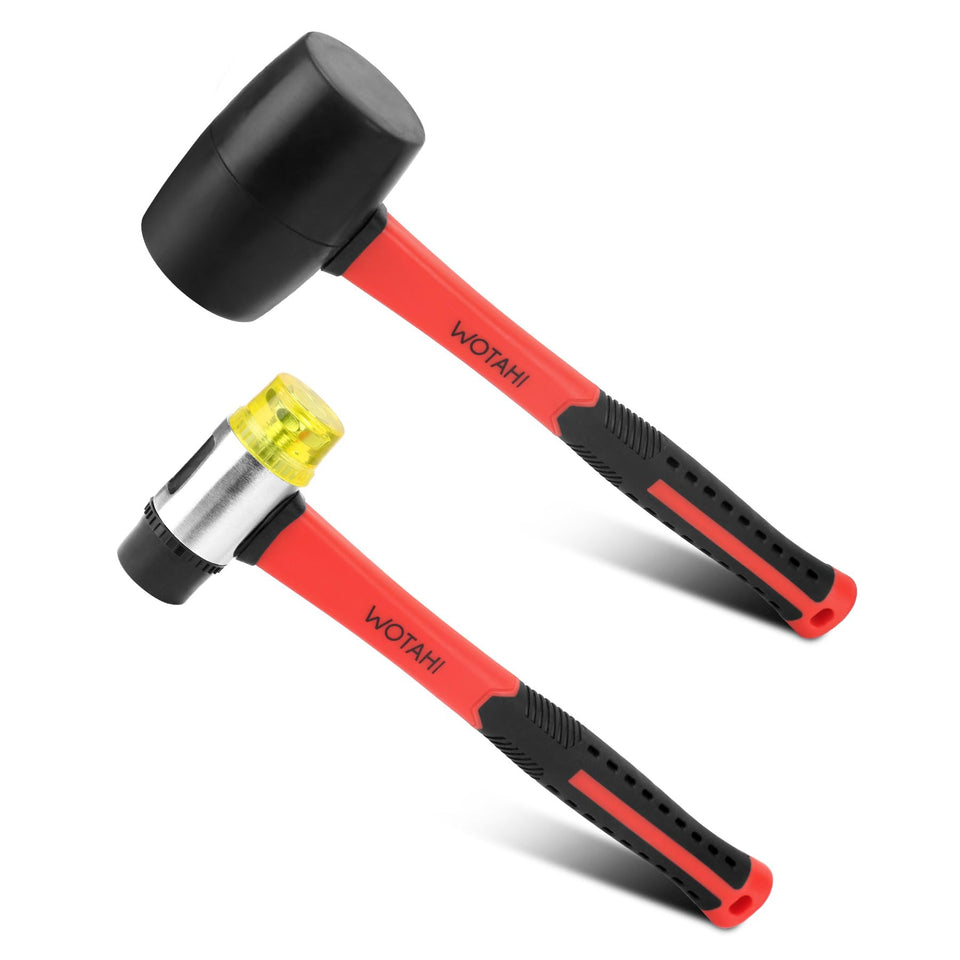 WOTAHI 16 oz rubber mallet for gentle, non-marring strikes on delicate surfaces