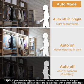 WOBANE automatic motion detection up to 10 feet for convenient, hands-free lighting.