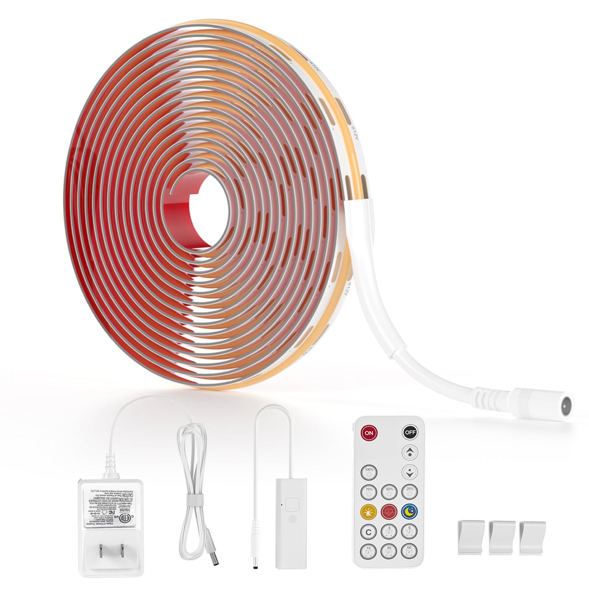 ETL-certified DC12V adapter for safe, low-voltage operation.