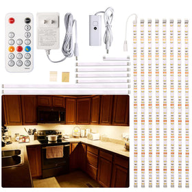WOBANE under-cabinet lighting with eight strips brightens kitchen countertops