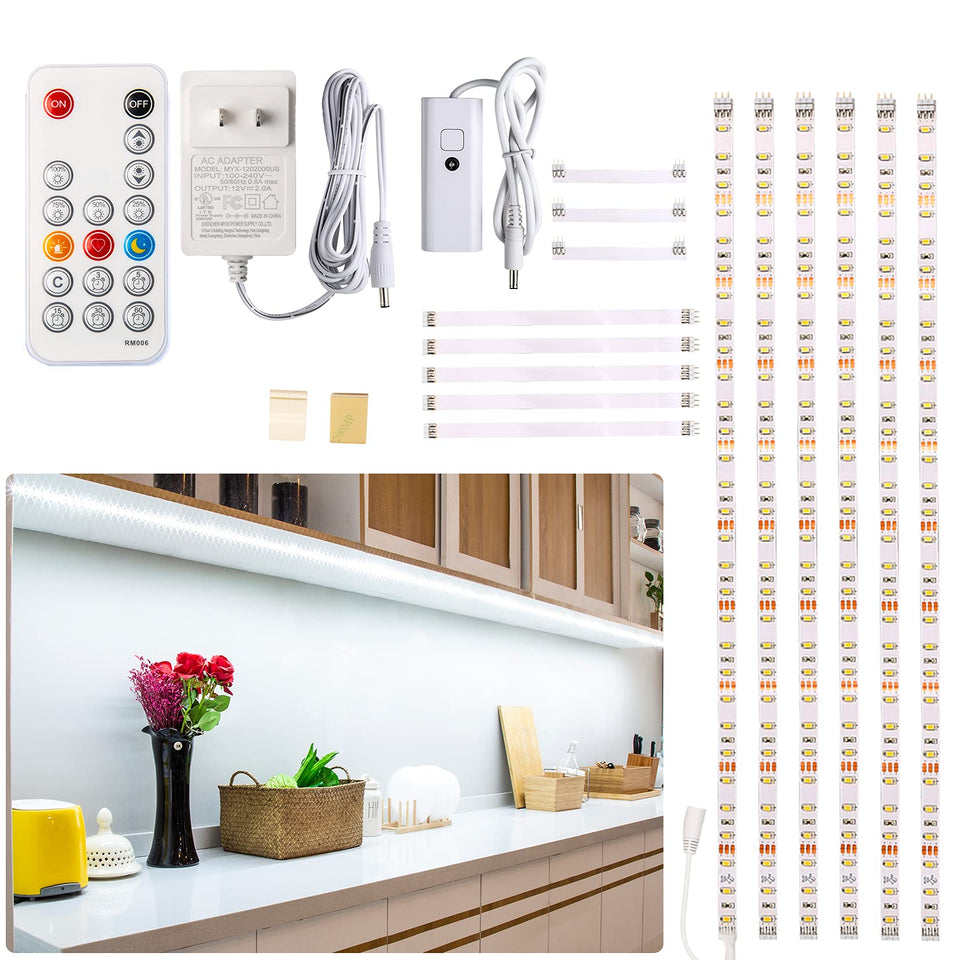 WOBANE under-counter light strip assembly for even cabinet illumination.