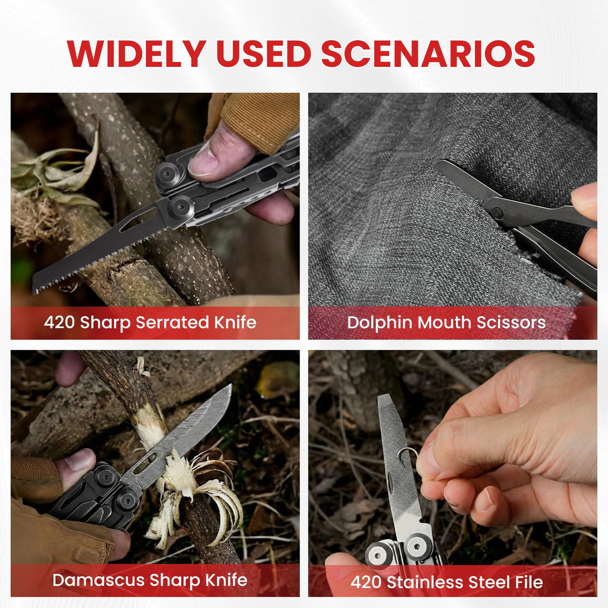 WOBANK saw blade in action for camp setup and woodwork.