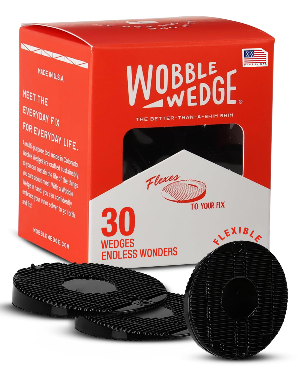 WOBBLE WEDGES balance-demo stabilizing a wobbly table