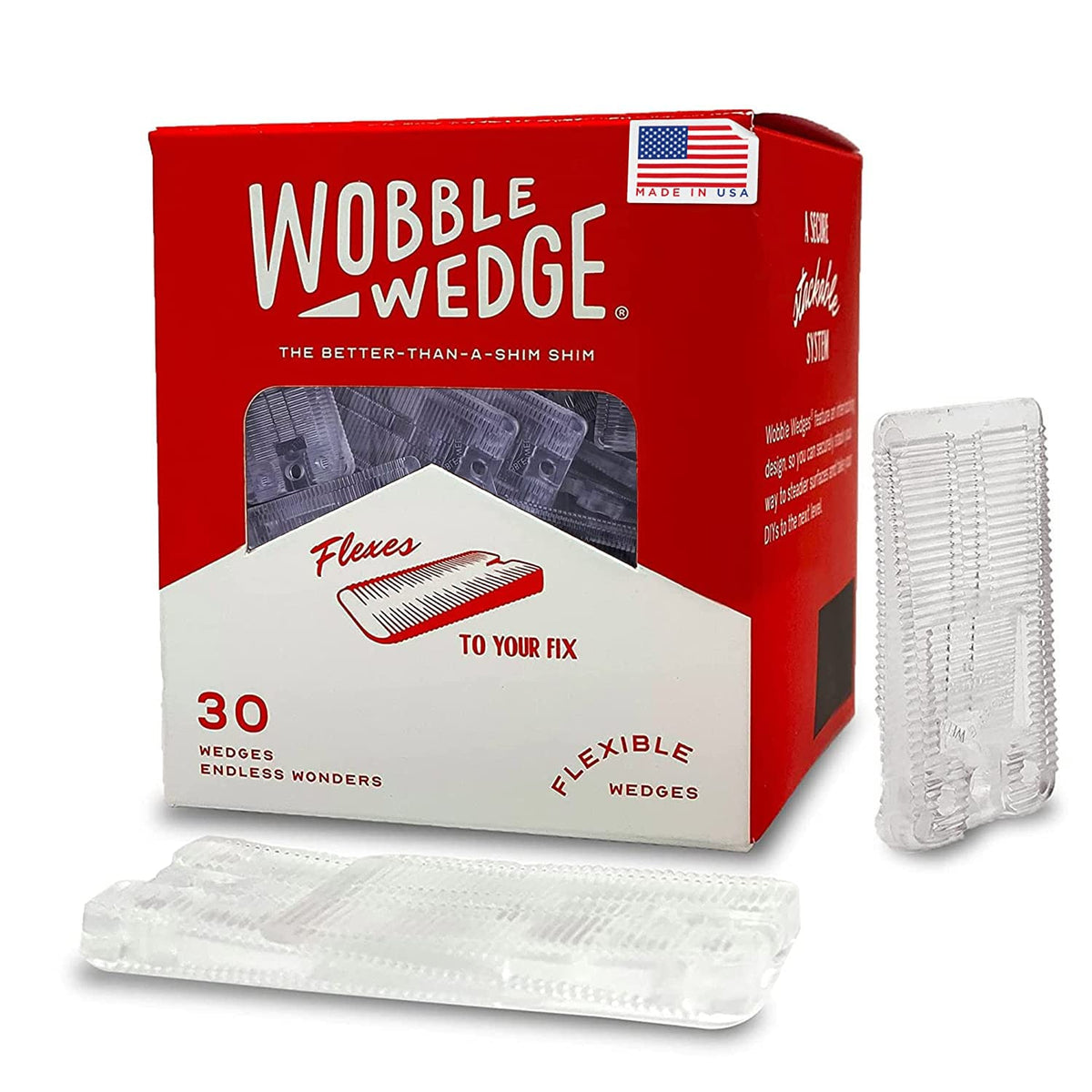 Wobble Wedges clear leveling shims stabilize uneven furniture surfaces
