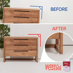 Wobble Wedges cut-to-fit capability shown in a tight space