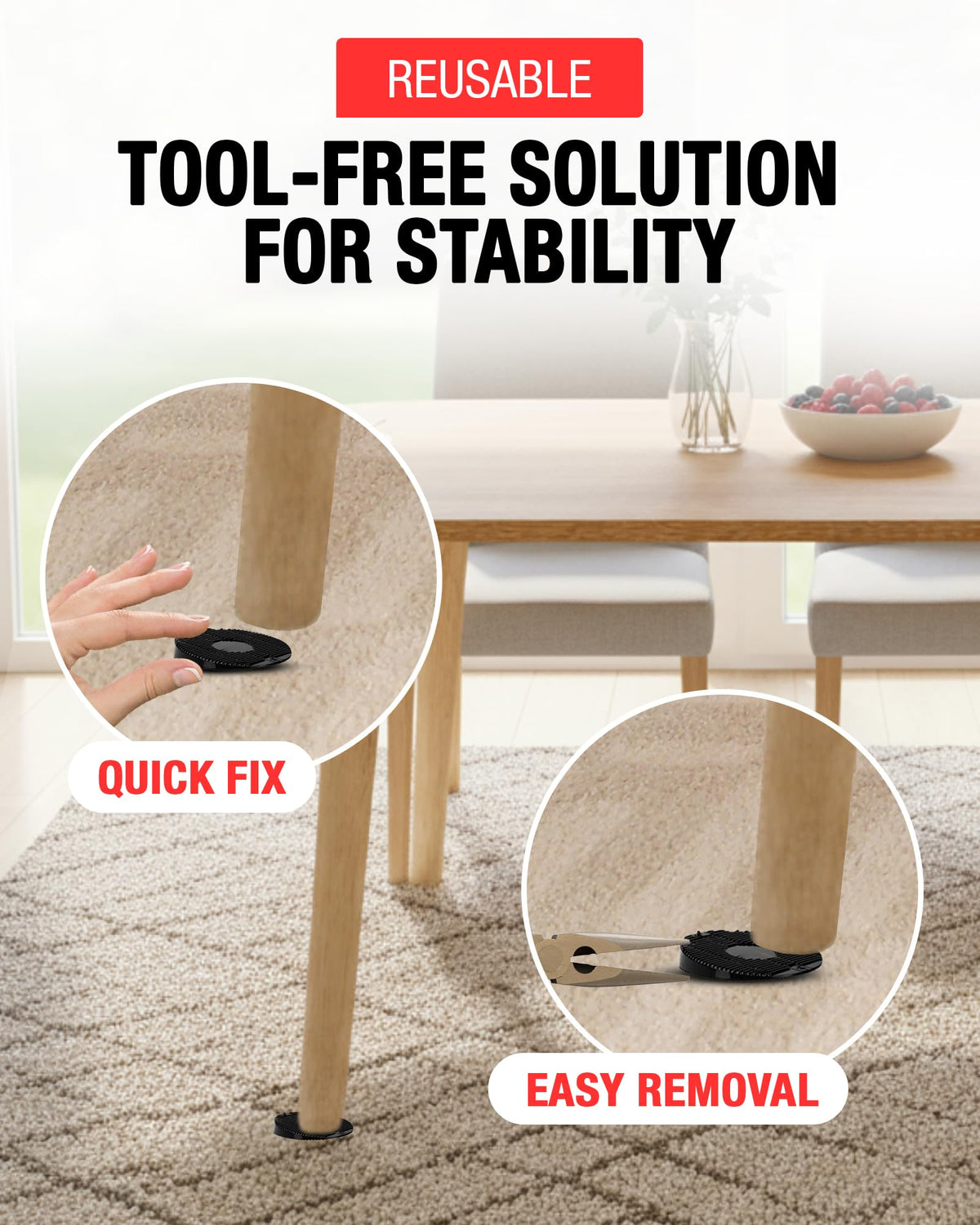 WOBBLE WEDGES durable-reusable plastic shims for long-term use