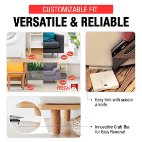 Wobble Wedges protect floors while stabilizing appliances and furniture