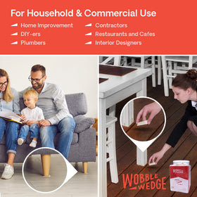 Wobble Wedges floor-friendly profile protecting wood and ceramic surfaces