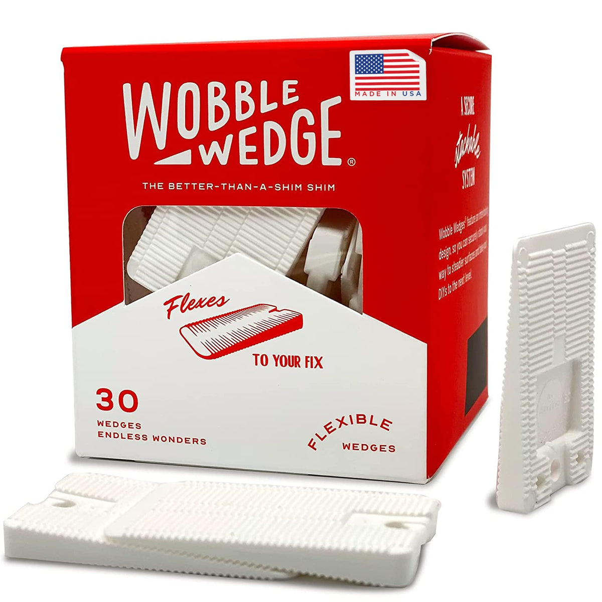 Wobble Wedges with interlocking ridges for secure, level furniture