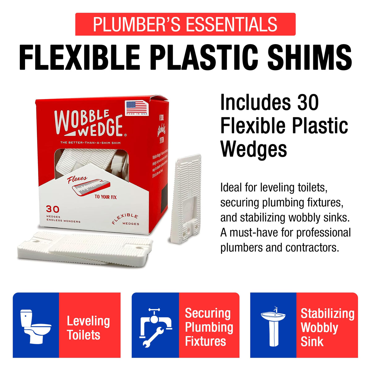 Wobble Wedges leveling tables and shelves while protecting floors