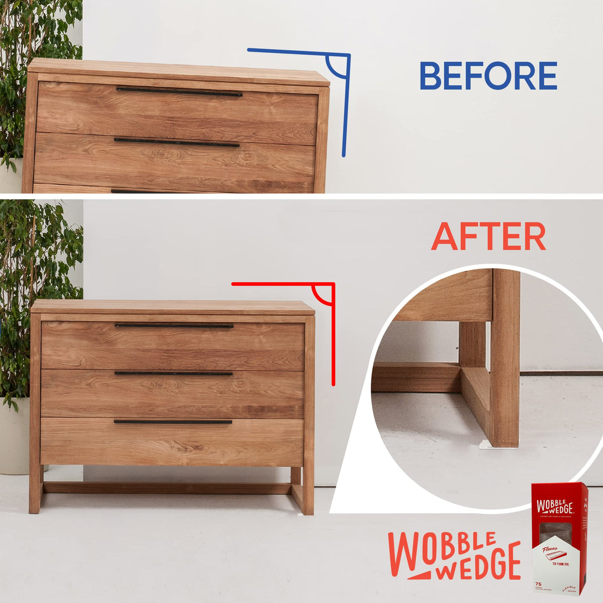 WOBBLE WEDGES made in the USA for reliable home leveling