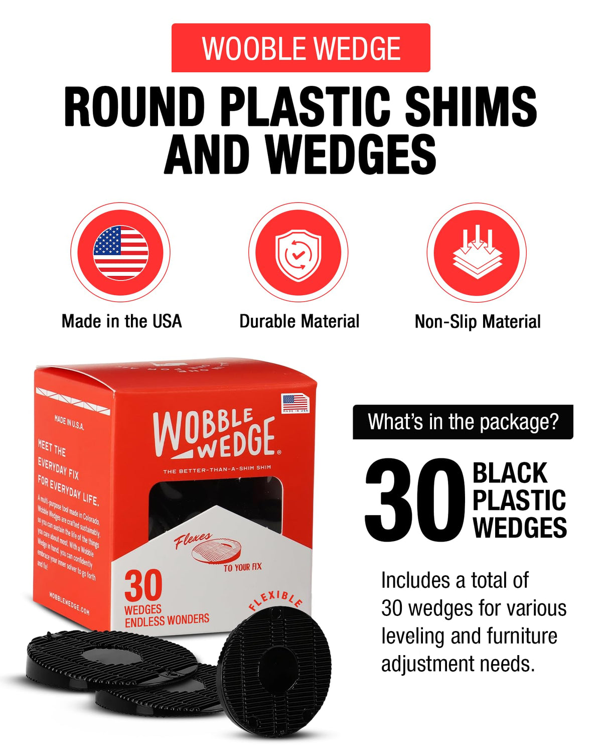 WOBBLE WEDGES stackable-shims demonstrated leveling a sofa