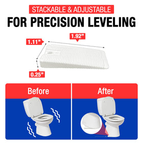 Wobble Wedges for toilet plumbing leveler reduces rattling and vibration