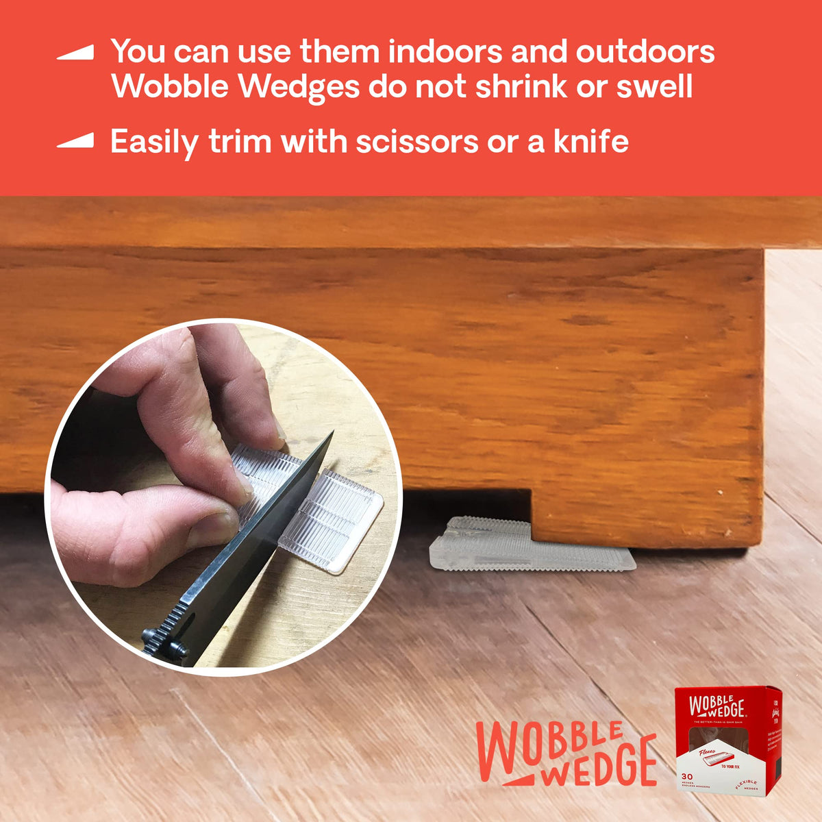 Wobble Wedges toilet shim eases tilting and reduces wobble