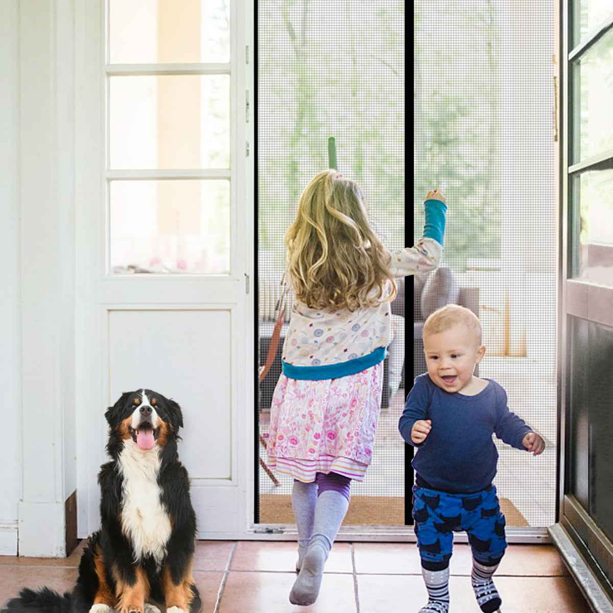 WochiTV gray magnetic screen door keeps pests out while allowing airflow