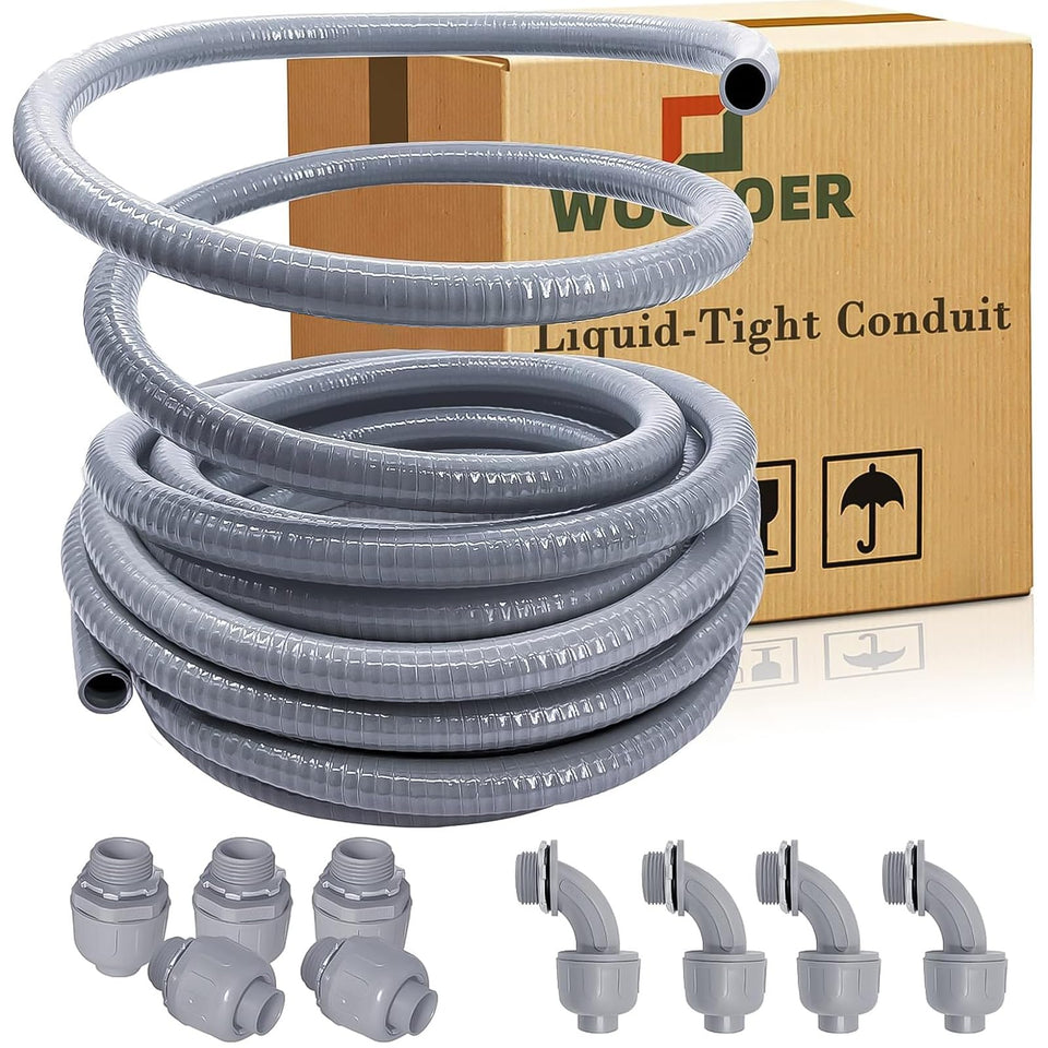 Wocloer 50 ft liquid-tight conduit kit for durable outdoor wiring