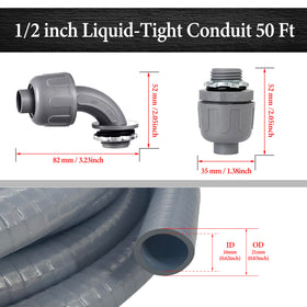 Wocloer half-inch flexible non-metallic conduit for tight spaces