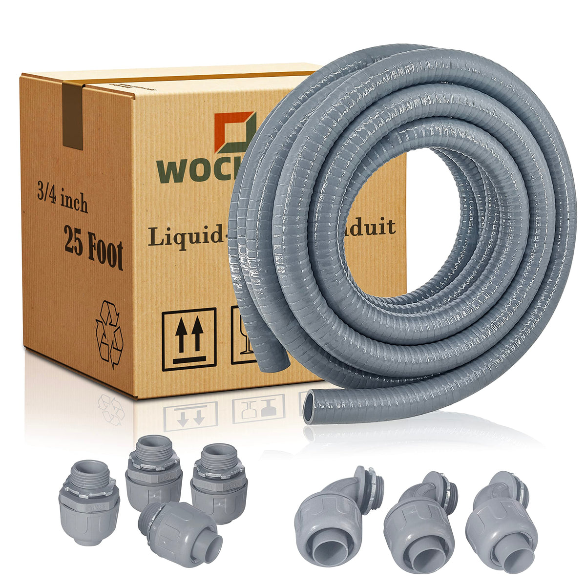 Wocloer liquid-tight conduit kit ready for a 25 foot installation