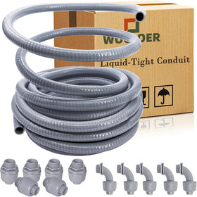 Wocloer liquid-tight conduit kit 100ft full set for flexible wiring projects.