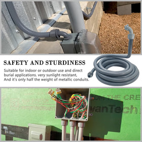 Wocloer non-metallic conduit is lightweight and flexible for tight spaces.