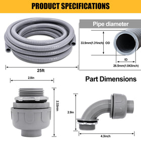 Wocloer straight connector for 1-inch conduit enables quick installations.