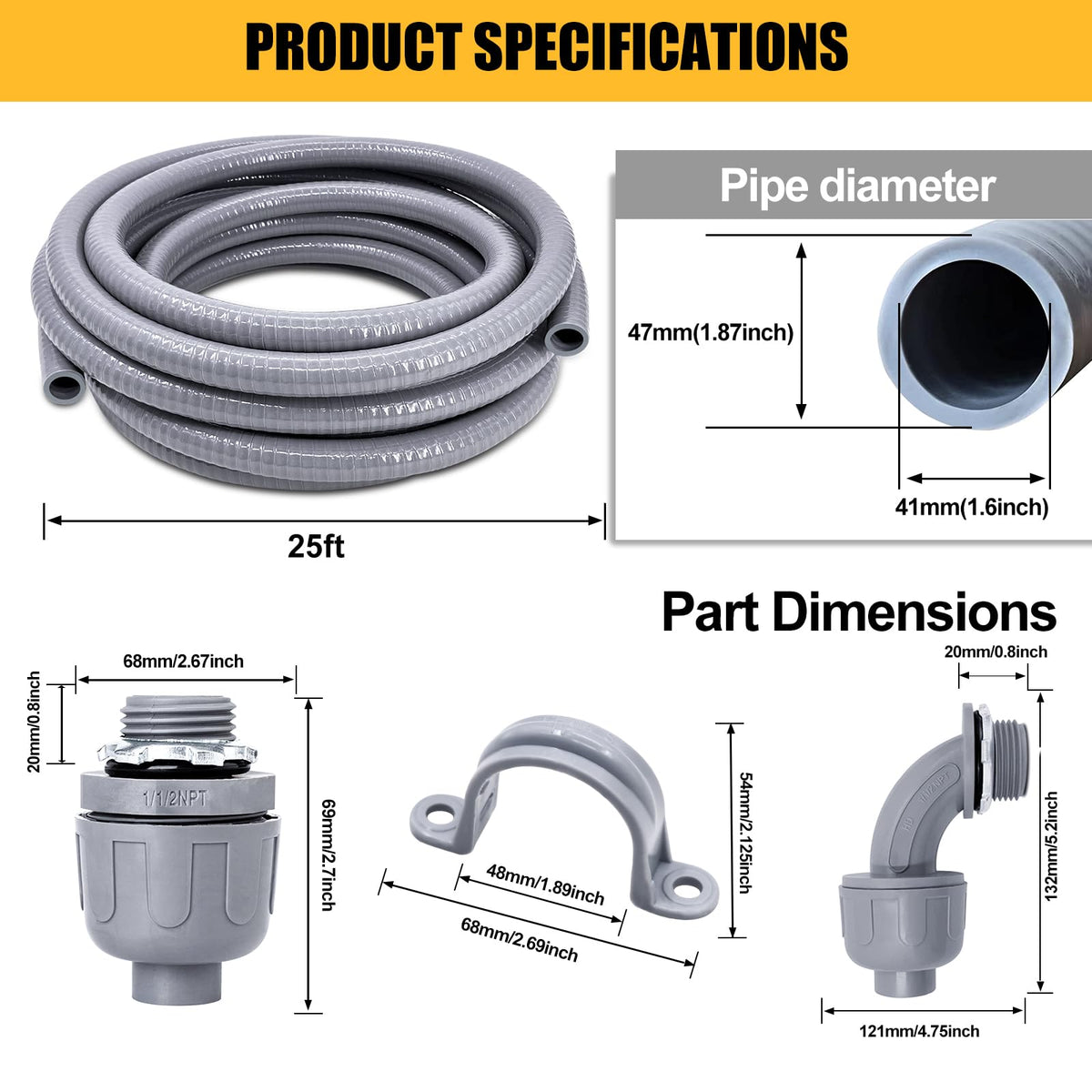 Wocloer straight fittings for quick, secure connections