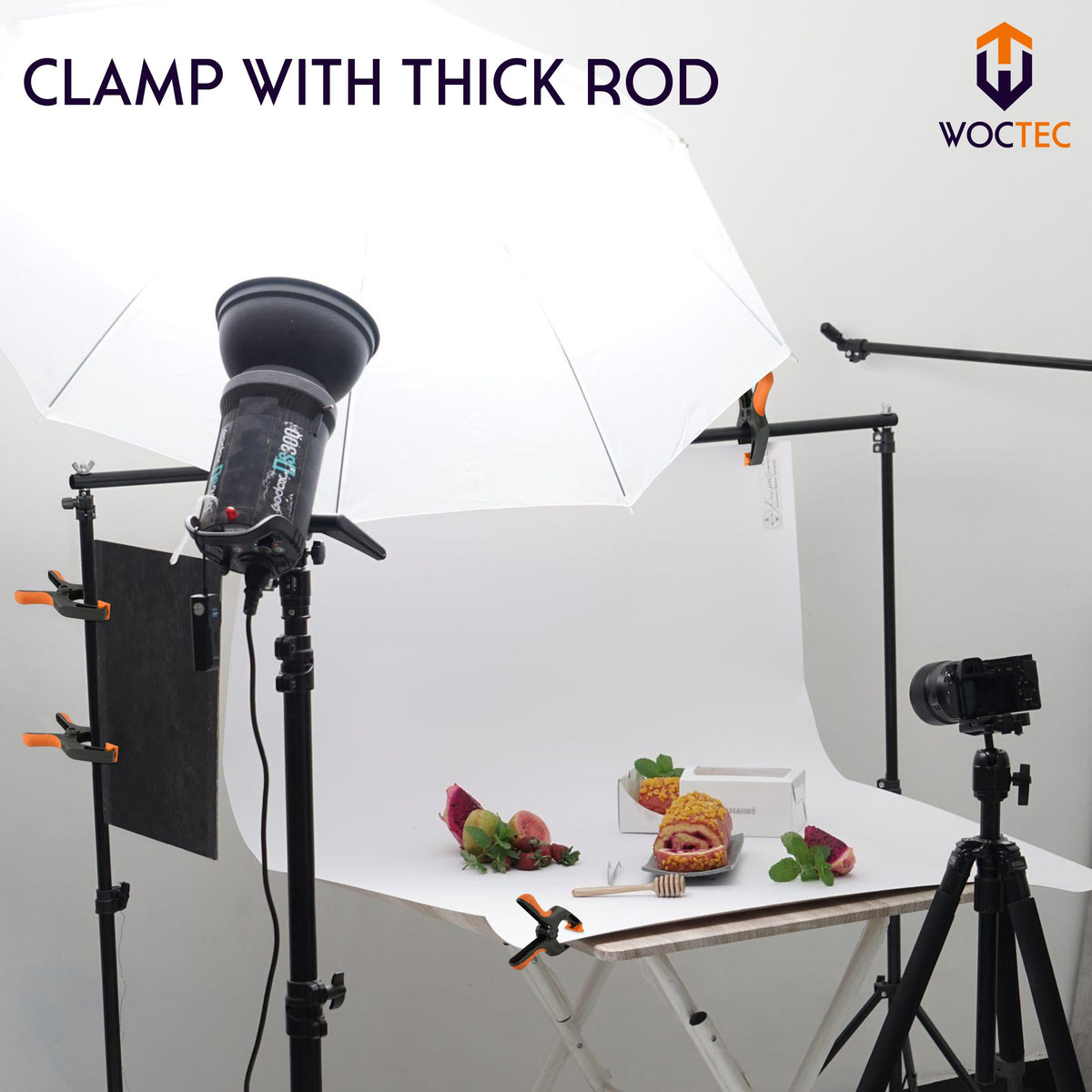 Woctec large-jaw opening clamp handles thick materials easily.