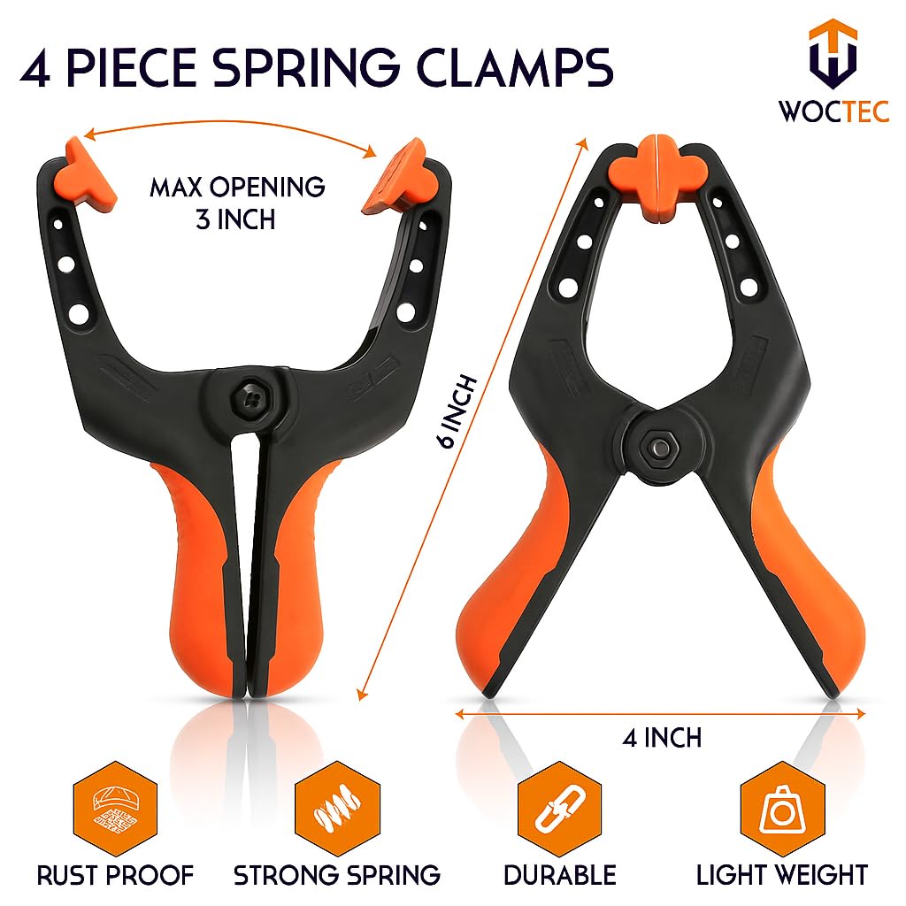Woctec spring clamp 6inch keeps backdrop backgrounds steady during shoots.