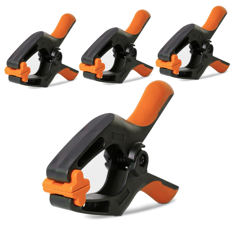 Woctec spring clamp 6inch grips wood securely for woodworking tasks.