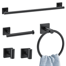 Woekme 23-6-inch towel bar in matte black finish, showcasing generous hanging space.