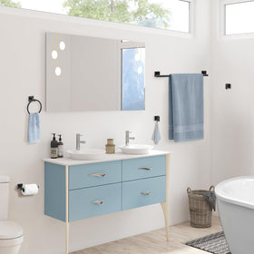 Woekme wall-mounted set keeps bathroom organized and surfaces tidy.
