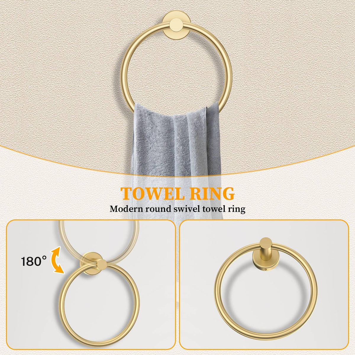 Woekme brushed gold toilet paper holder adds accessible storage with elegance.