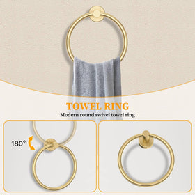 Woekme brushed gold toilet paper holder adds accessible storage with elegance.