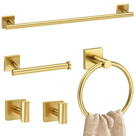 Woekme brushed gold towel bar 23.6 inches for durable bathroom organization