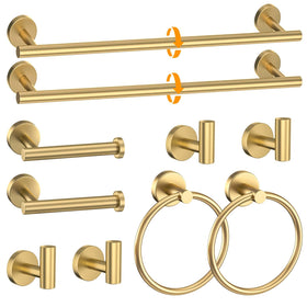 Woekme brushed gold towel bar 23.6in offers durable stainless finish for a stylish bath.
