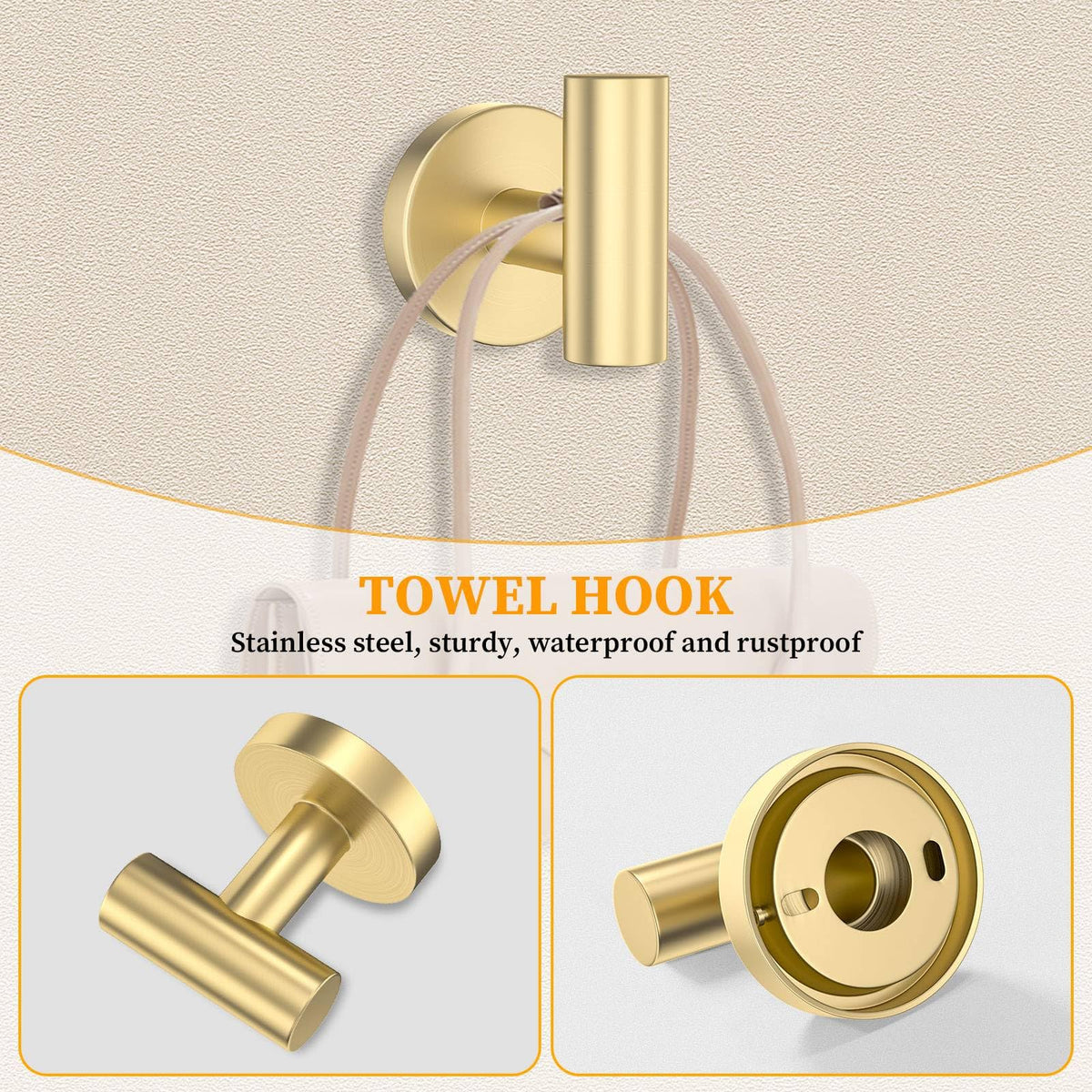 Woekme wall-mounted hardware saves counter space while adding luxury to decor.