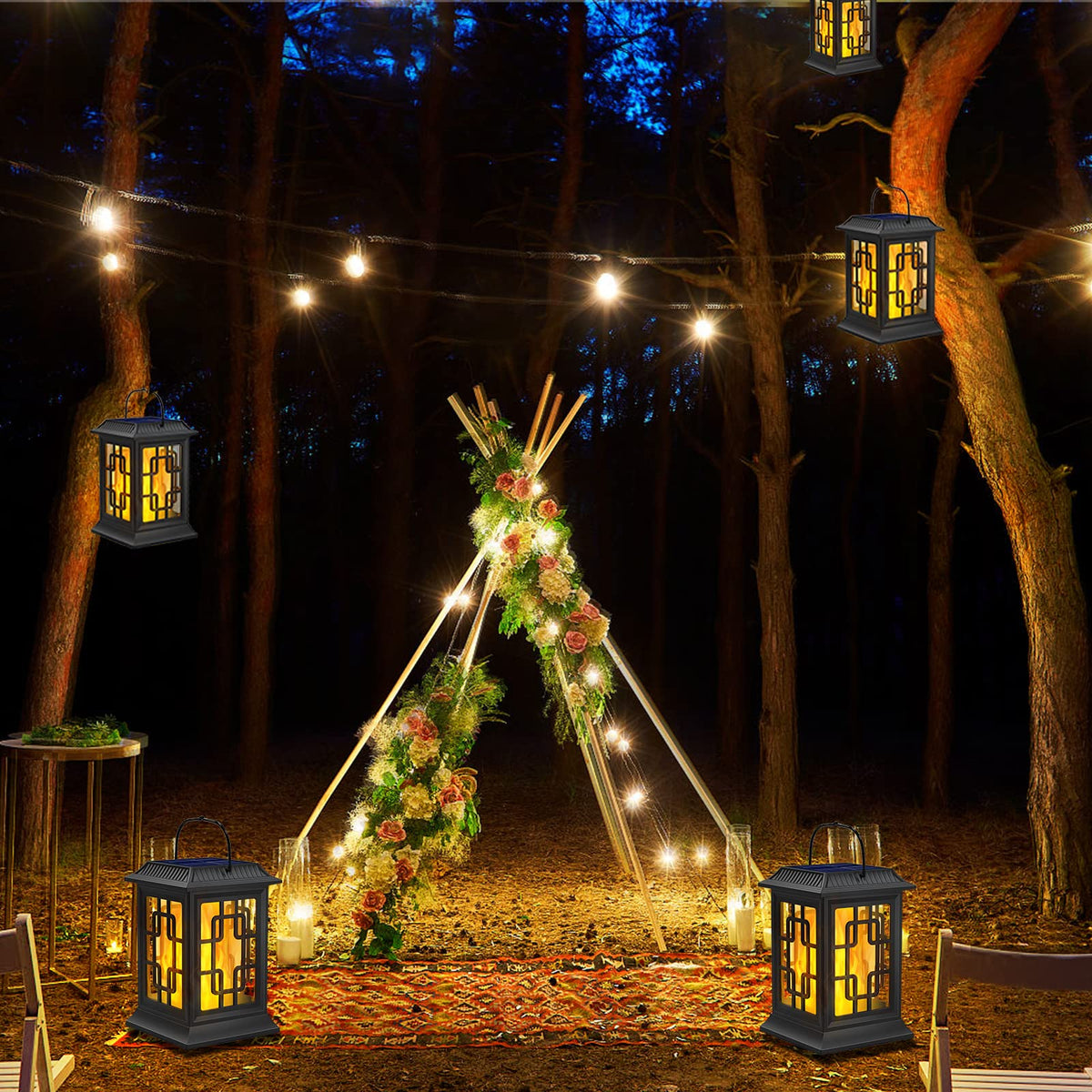 Woenergy solar lantern garden decor for yard and patio ambiance.