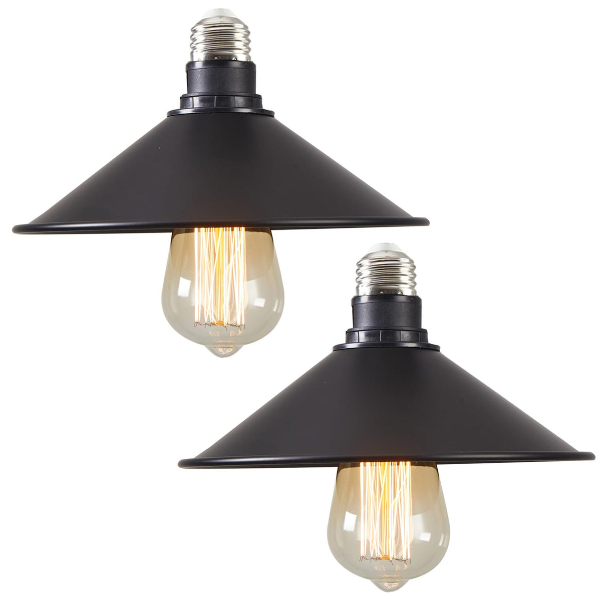 WOERFU two-pack E26 to E26 ceiling lights in matte black for stylish illumination.
