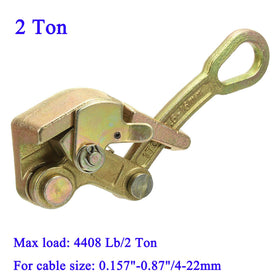 Wogoboo cable grip used for overhead-line adjustment and sag control.