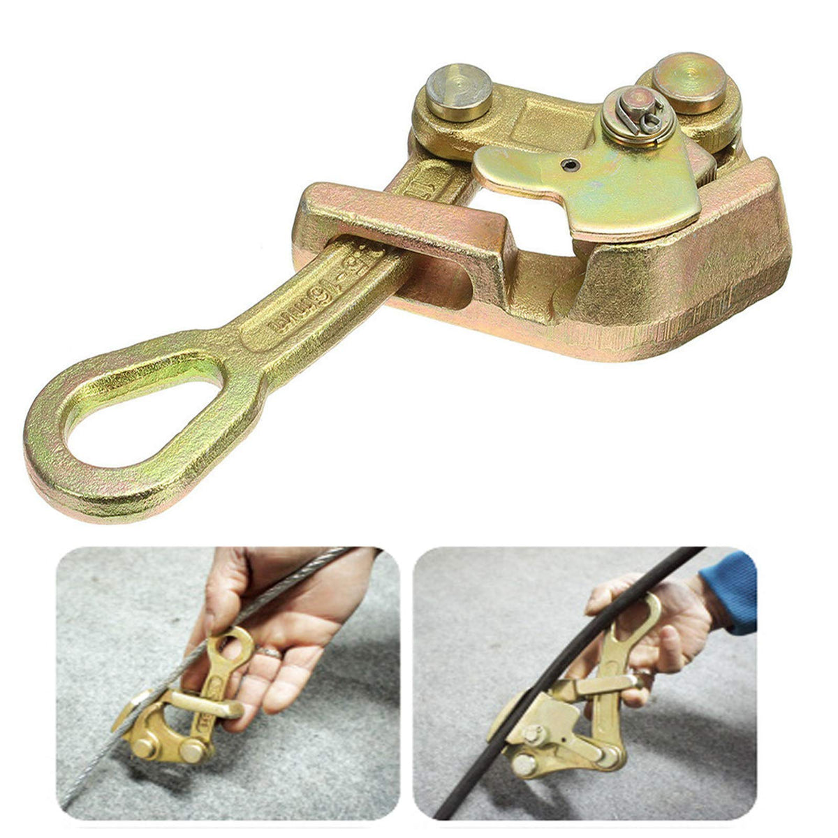 Wogoboo cable grip with safety jaw feature prevents line jumps.