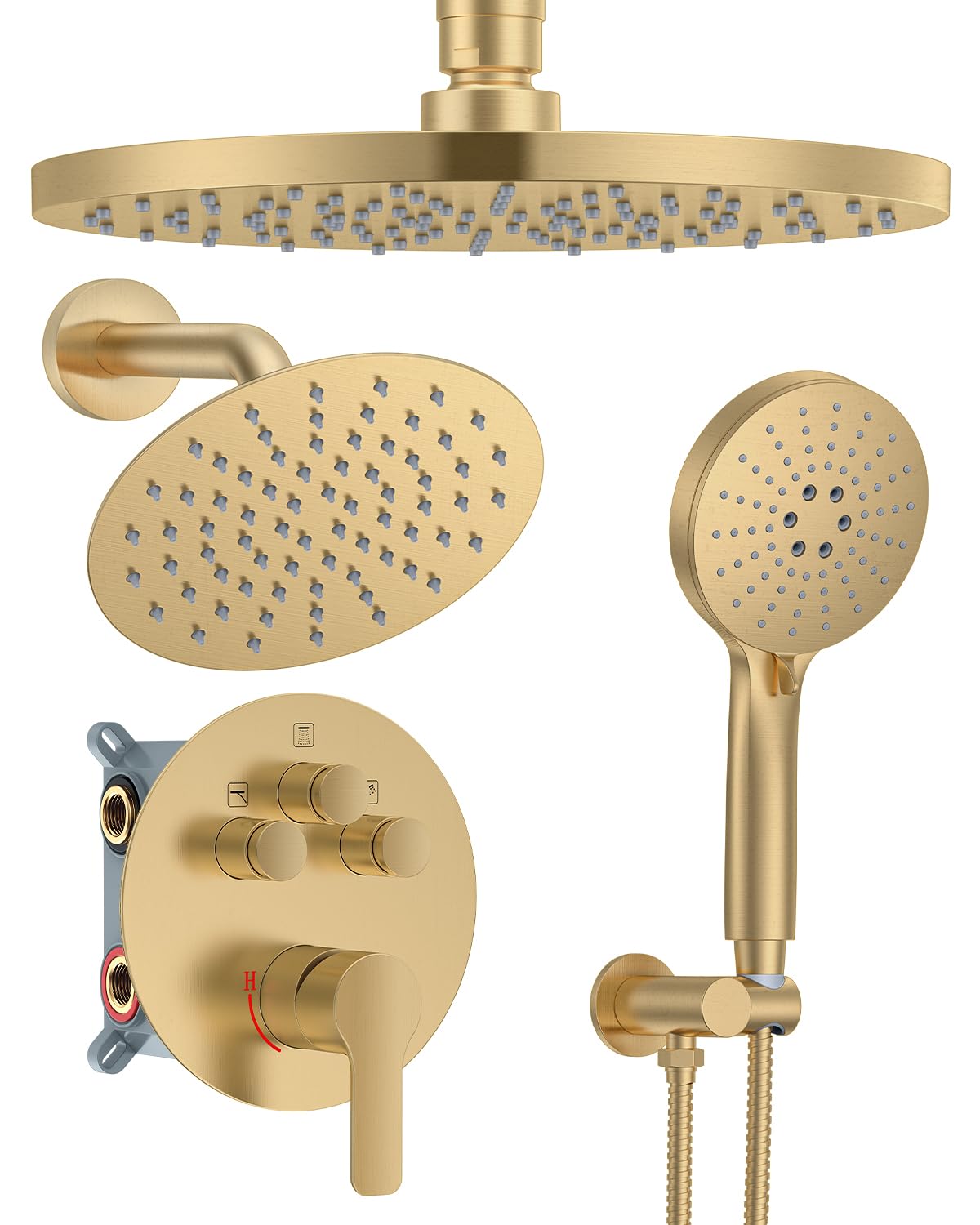 Woindo 10in ceiling rain shower head offers expansive coverage for a refreshing shower.
